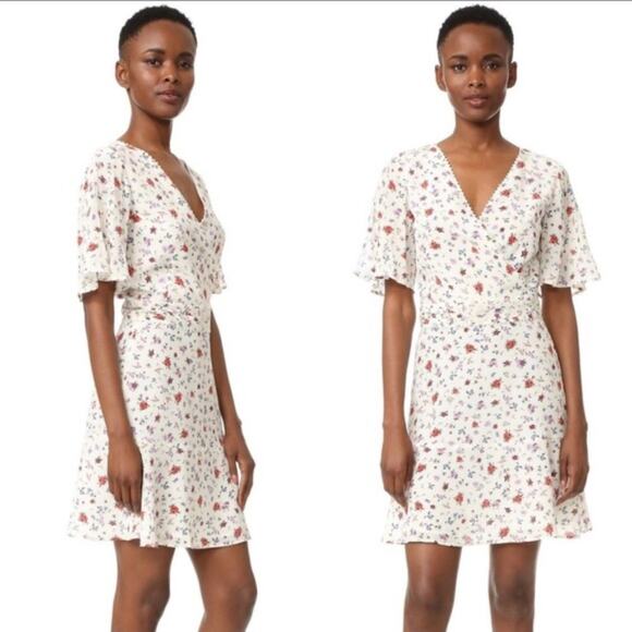 The Kooples Mixed Print Floral 100% Silk Dress White Size Small New With Tag - Picture 6 of 15